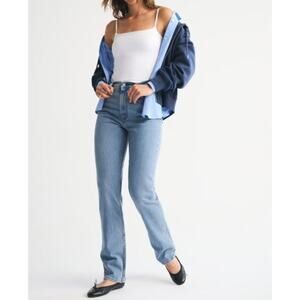 Abercrombie & Fitch Ultra High Rise 90s Straight Denim Jeans Medium Wash 31 / 12